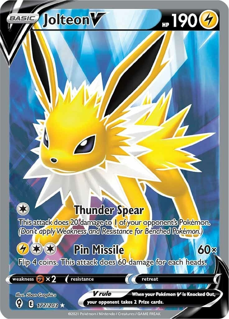 Image for Jolteon V (Full Art) (177/203) (SWSH07: Evolving Skies) (SWSH07) - Pokemon