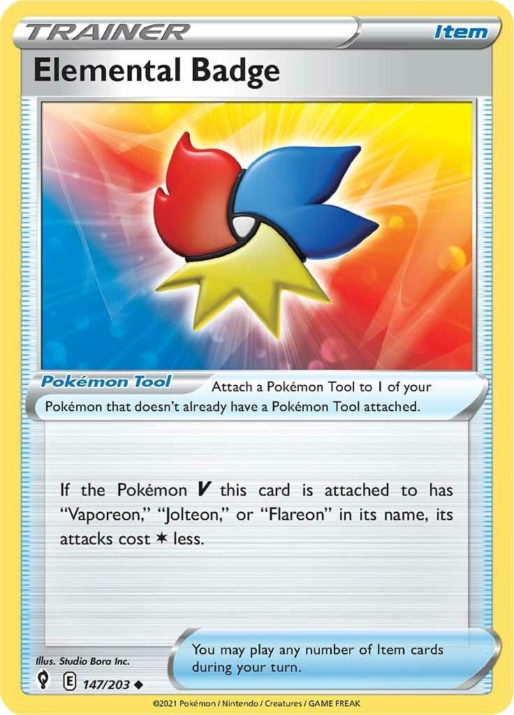 Image for Elemental Badge (147/203) (SWSH07: Evolving Skies) (SWSH07) - Pokemon