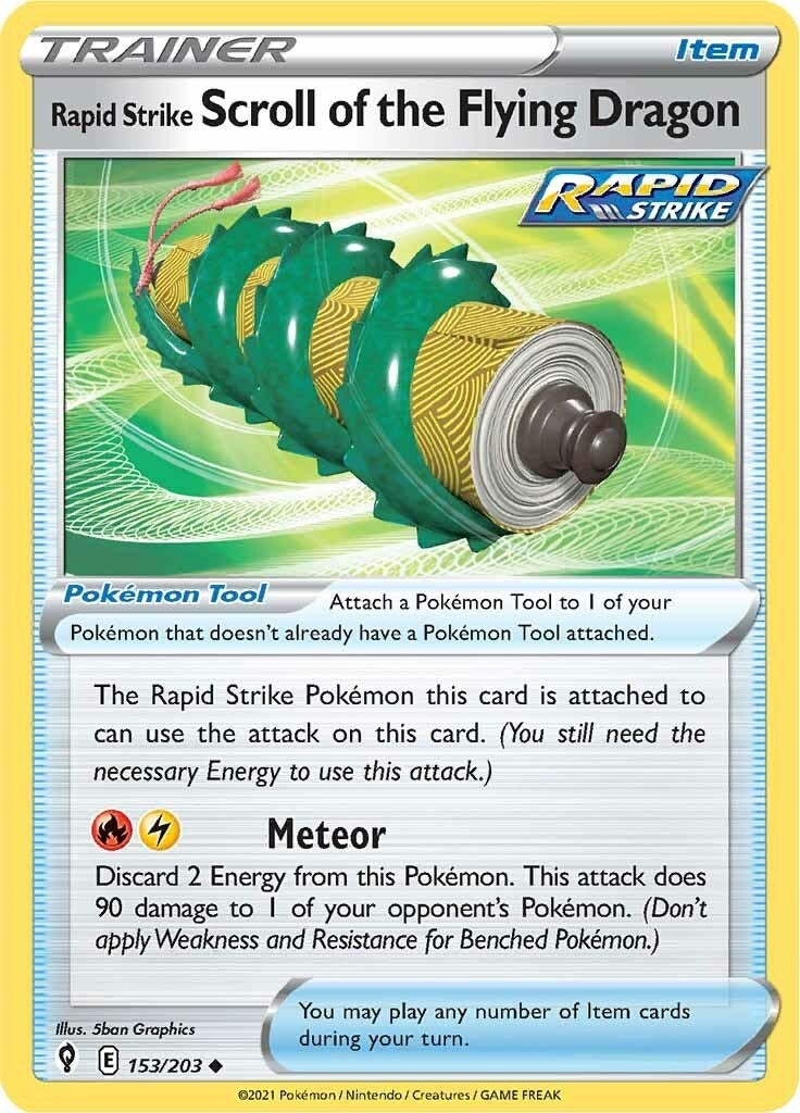 Image for Rapid Strike Scroll of the Flying Dragon (153/203) (SWSH07: Evolving Skies) (SWSH07) - Pokemon