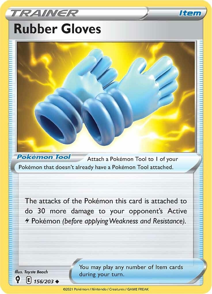 Image for Rubber Gloves (156/203) (SWSH07: Evolving Skies) (SWSH07) - Pokemon