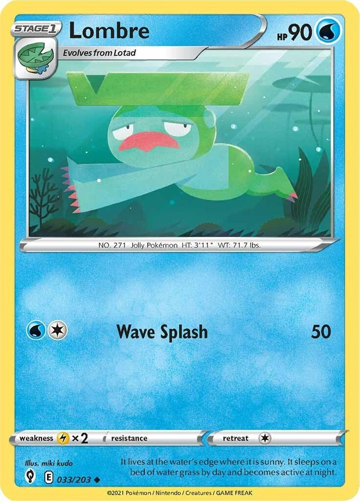 Image for Lombre (033/203) (SWSH07: Evolving Skies) (SWSH07) - Pokemon