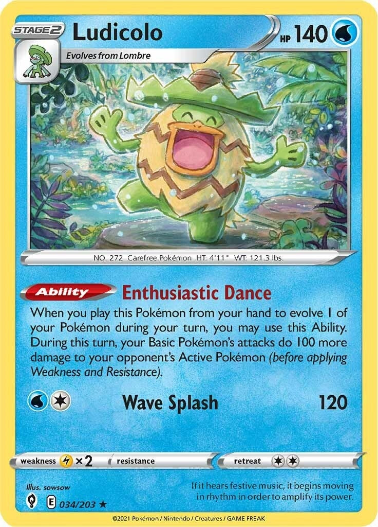 Image for Ludicolo (034/203) (SWSH07: Evolving Skies) (SWSH07) - Pokemon