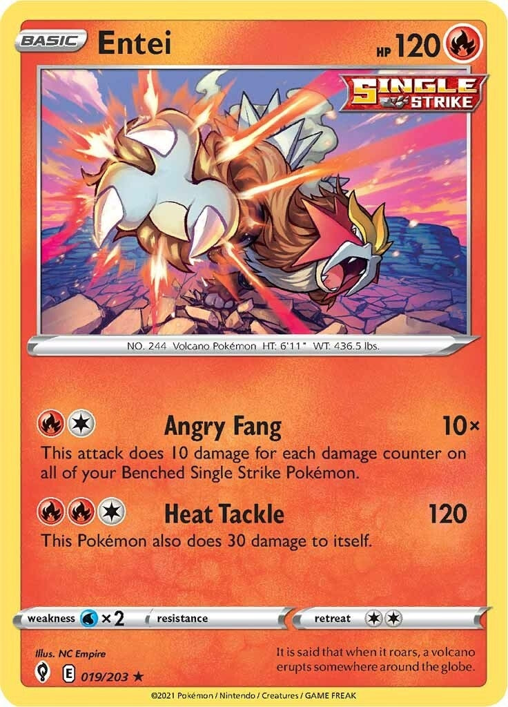 Image for Entei (019/203) (SWSH07: Evolving Skies) (SWSH07) - Pokemon