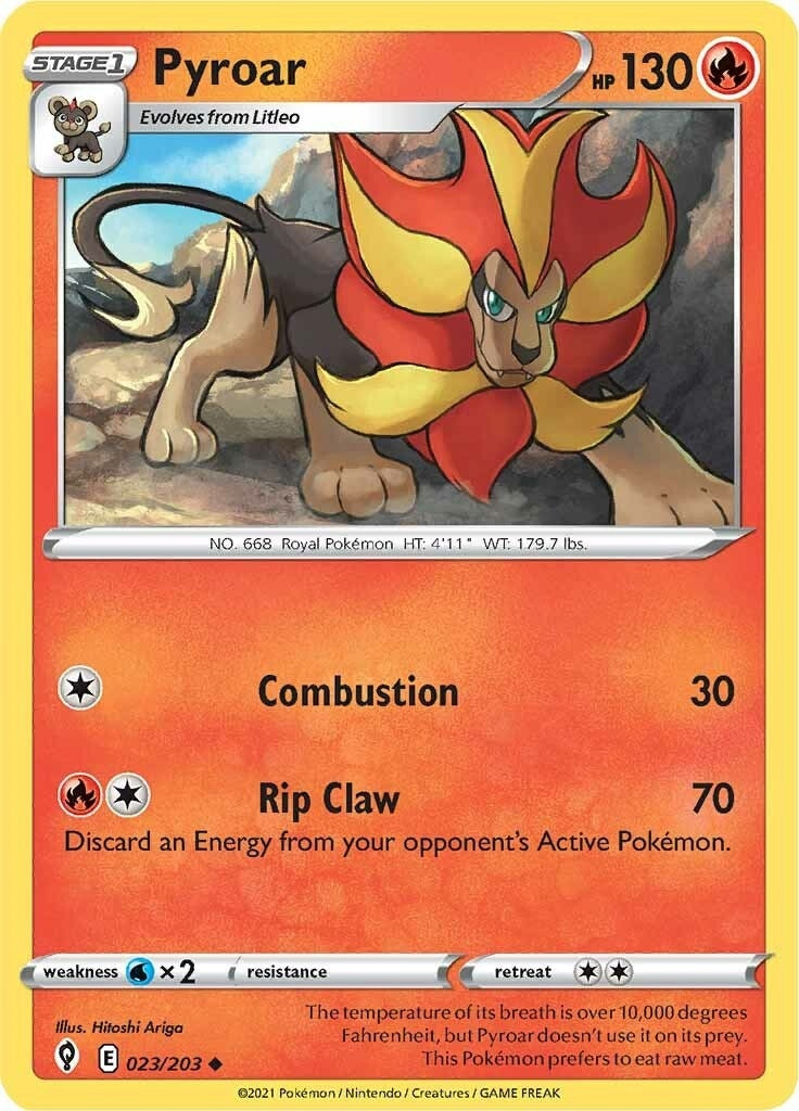 Image for Pyroar (023/203) (SWSH07: Evolving Skies) (SWSH07) - Pokemon