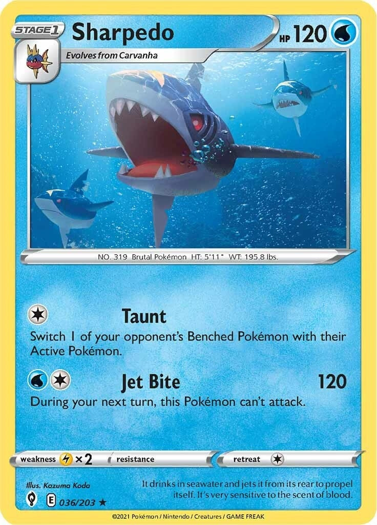 Image for Sharpedo (036/203) (SWSH07: Evolving Skies) (SWSH07) - Pokemon