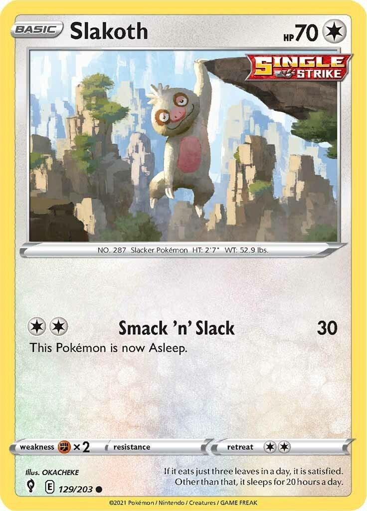 Image for Slakoth (129/203) (SWSH07: Evolving Skies) (SWSH07) - Pokemon