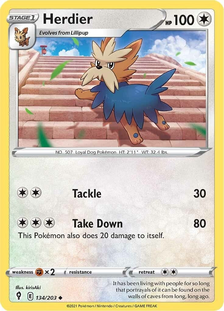 Image for Herdier (134/203) (SWSH07: Evolving Skies) (SWSH07) - Pokemon