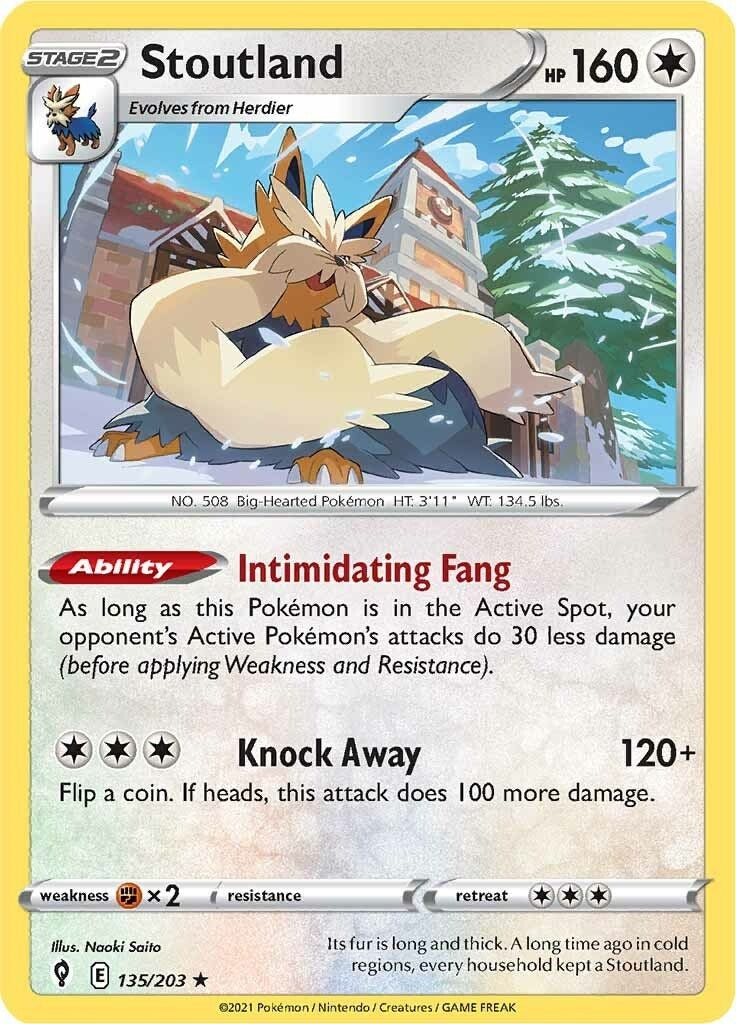 Image for Stoutland (135/203) (SWSH07: Evolving Skies) (SWSH07) - Pokemon