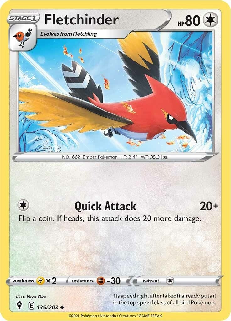 Image for Fletchinder (139/203) (SWSH07: Evolving Skies) (SWSH07) - Pokemon