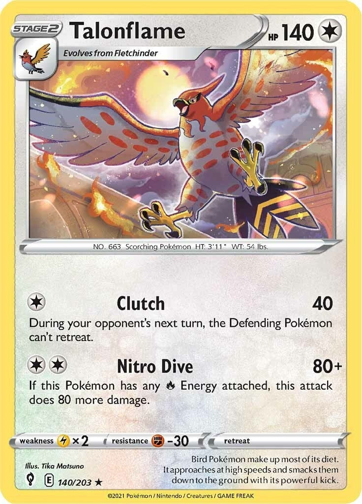 Image for Talonflame (140/203) (SWSH07: Evolving Skies) (SWSH07) - Pokemon