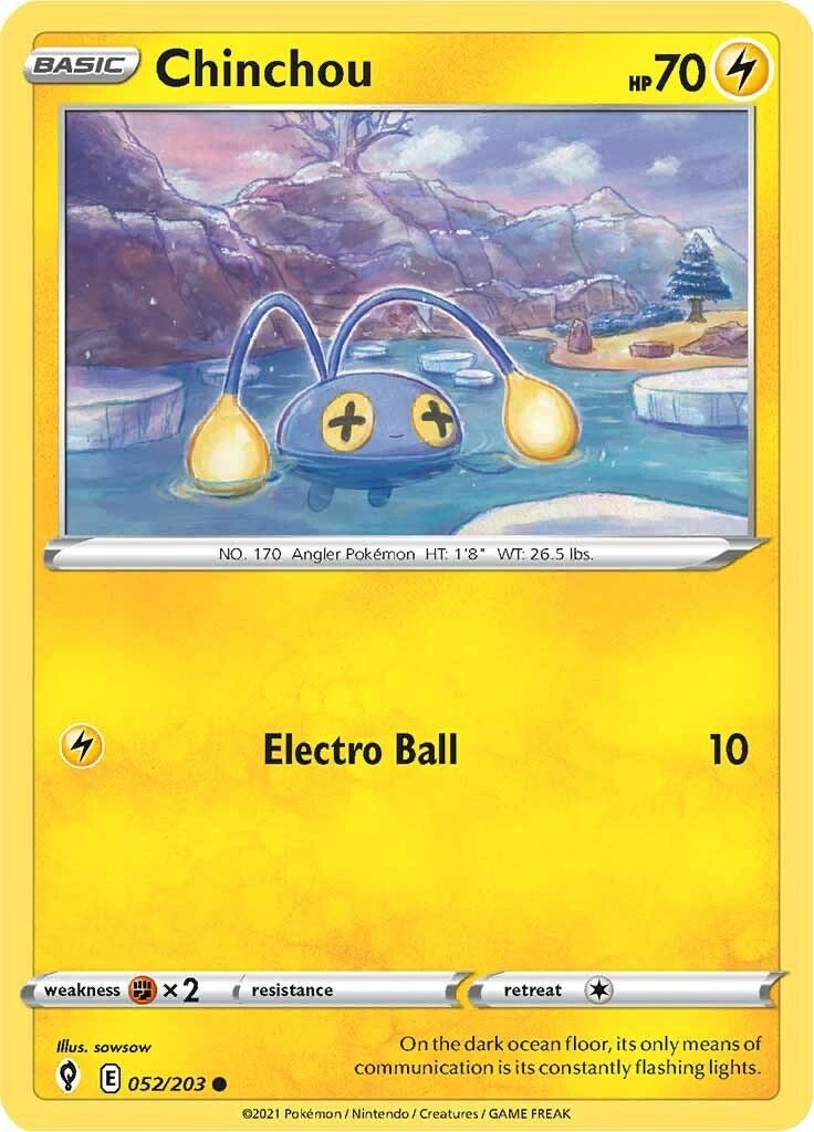 Image for Chinchou (052/203) (SWSH07: Evolving Skies) (SWSH07) - Pokemon
