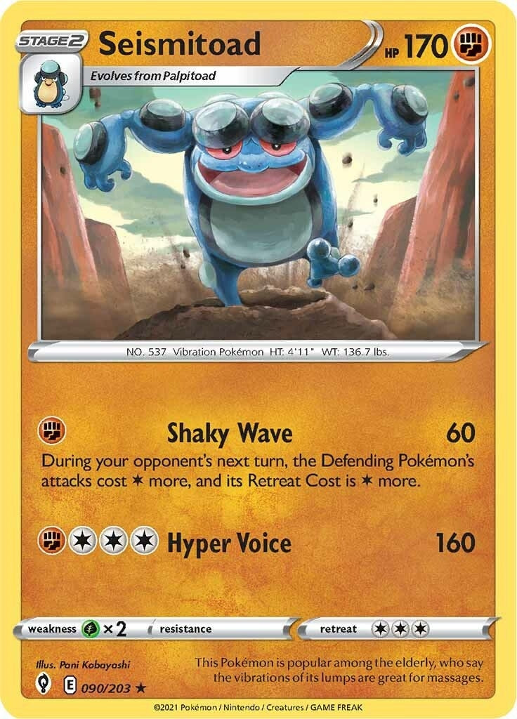 Image for Seismitoad (090/203) (SWSH07: Evolving Skies) (SWSH07) - Pokemon