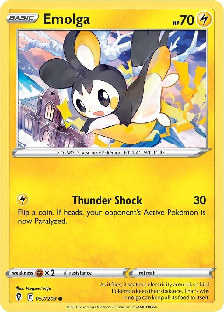 Image for Emolga (057/203) (SWSH07: Evolving Skies) (SWSH07) - Pokemon
