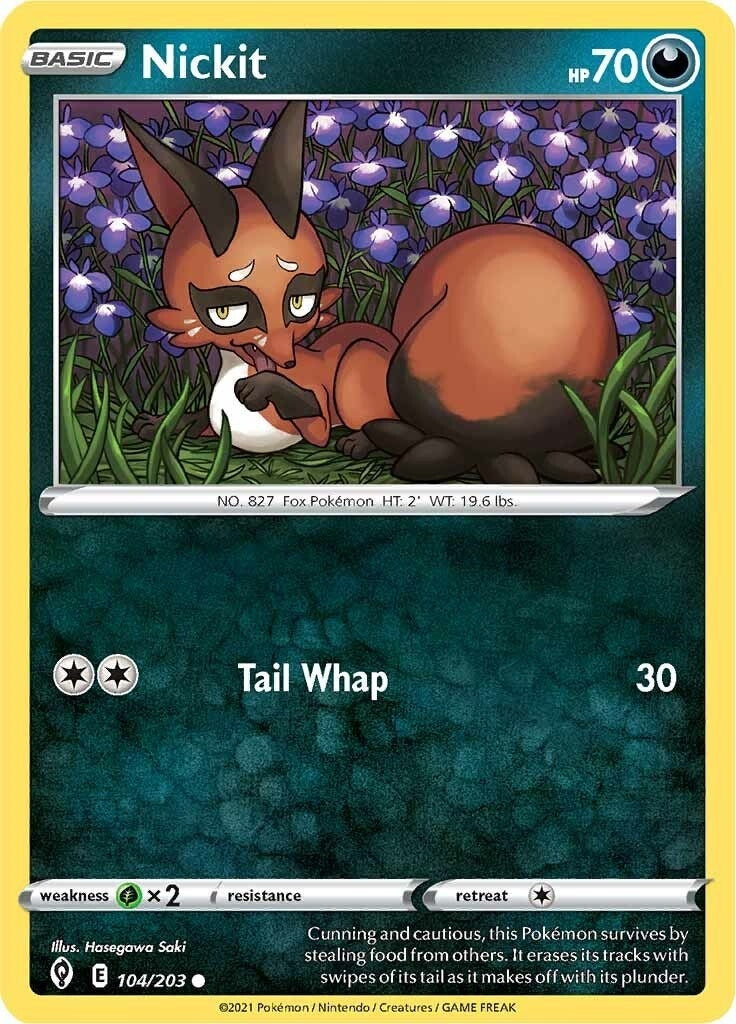 Image for Nickit (104/203) (SWSH07: Evolving Skies) (SWSH07) - Pokemon