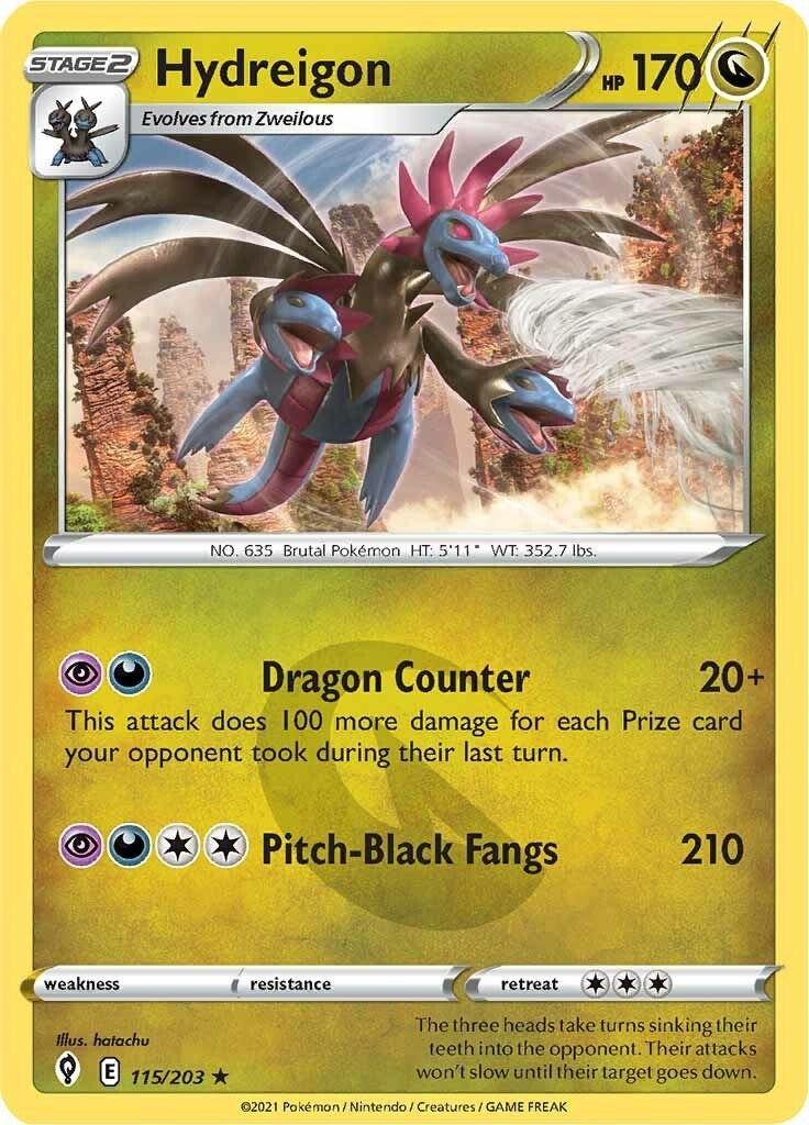 Image for Hydreigon (115/203) (SWSH07: Evolving Skies) (SWSH07) - Pokemon