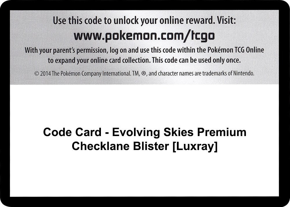 Image for Code Card - Evolving Skies Premium Checklane Blister [Luxray] (SWSH07: Evolving Skies) (SWSH07) - Pokemon
