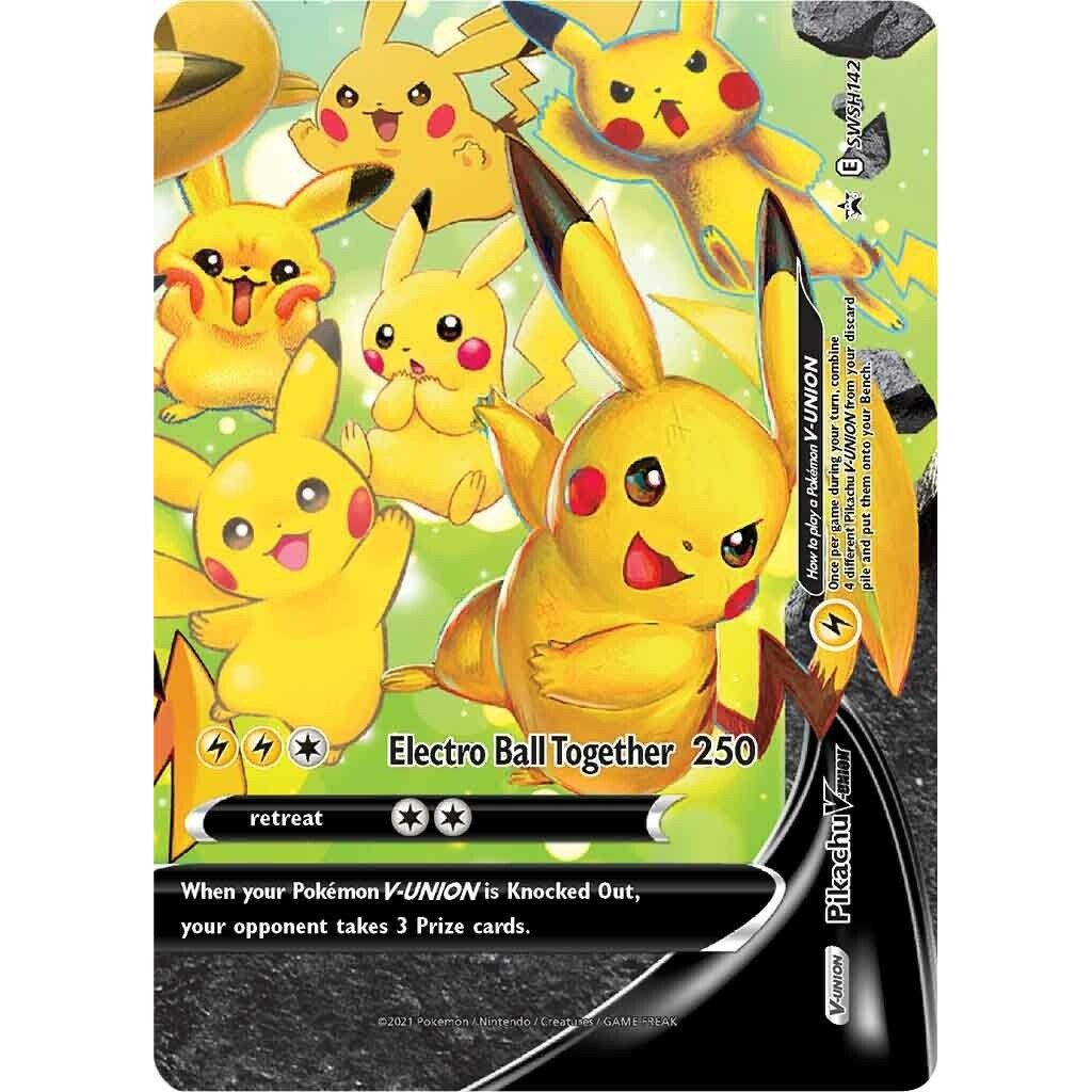 Pikachu V-Union - SWSH142 (SWSH142) (SWSH: Sword & Shield Promo Cards) - PokeBox USA