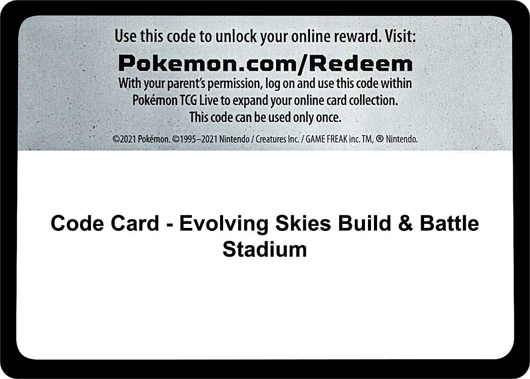 Image for Code Card - Evolving Skies Build & Battle Stadium (SWSH07: Evolving Skies) (SWSH07) - Pokemon