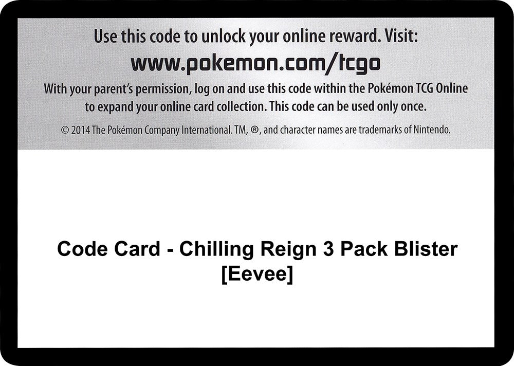 Image for Code Card - Chilling Reign 3 Pack Blister [Eevee] (SWSH06: Chilling Reign) (SWSH06) - Pokemon