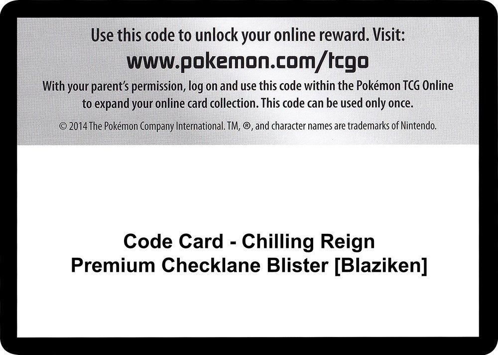 Image for Code Card - Chilling Reign Premium Checklane Blister [Blaziken] (SWSH06: Chilling Reign) (SWSH06) - Pokemon