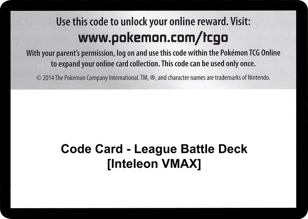 Image for Code Card - League Battle Deck [Inteleon VMAX] (Miscellaneous Cards & Products) - Pokemon