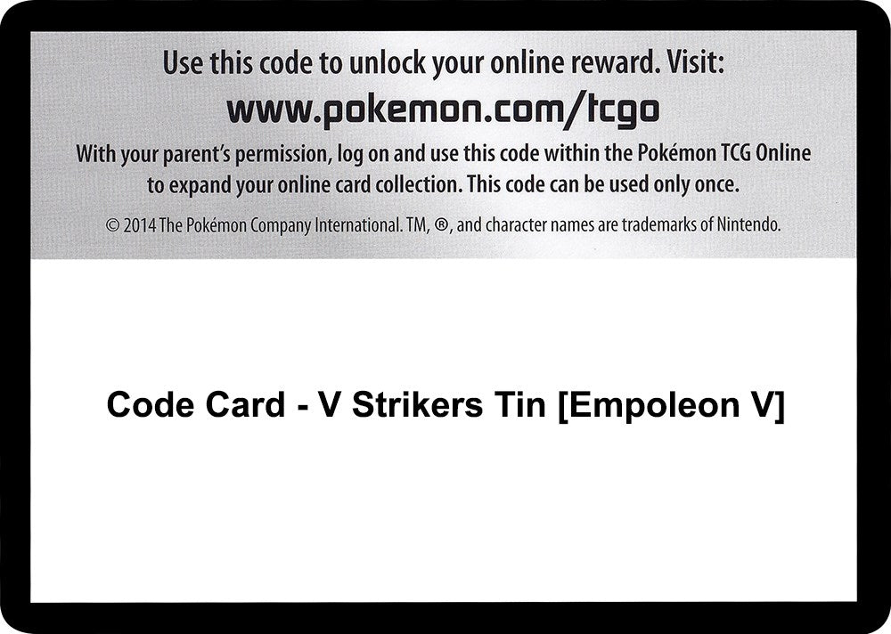 Image for Code Card - V Strikers Tin [Empoleon V] (SWSH05: Battle Styles) (SWSH05) - Pokemon