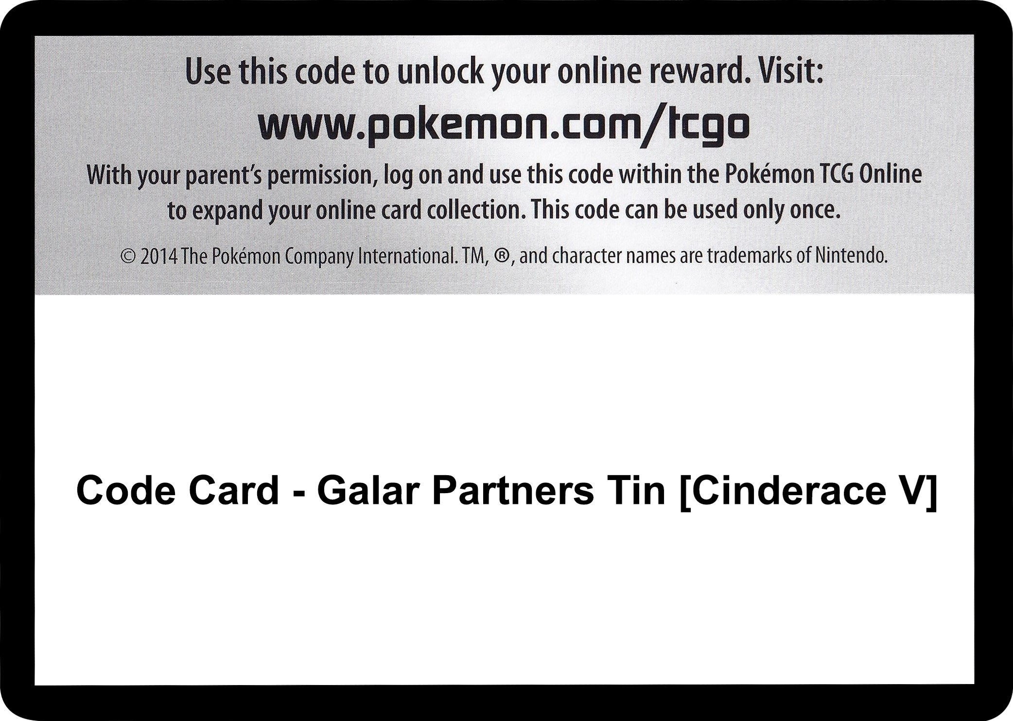 Image for Code Card - Galar Partners Tin [Cinderace V] (SWSH01: Sword & Shield Base Set) (SWSH01) - Pokemon