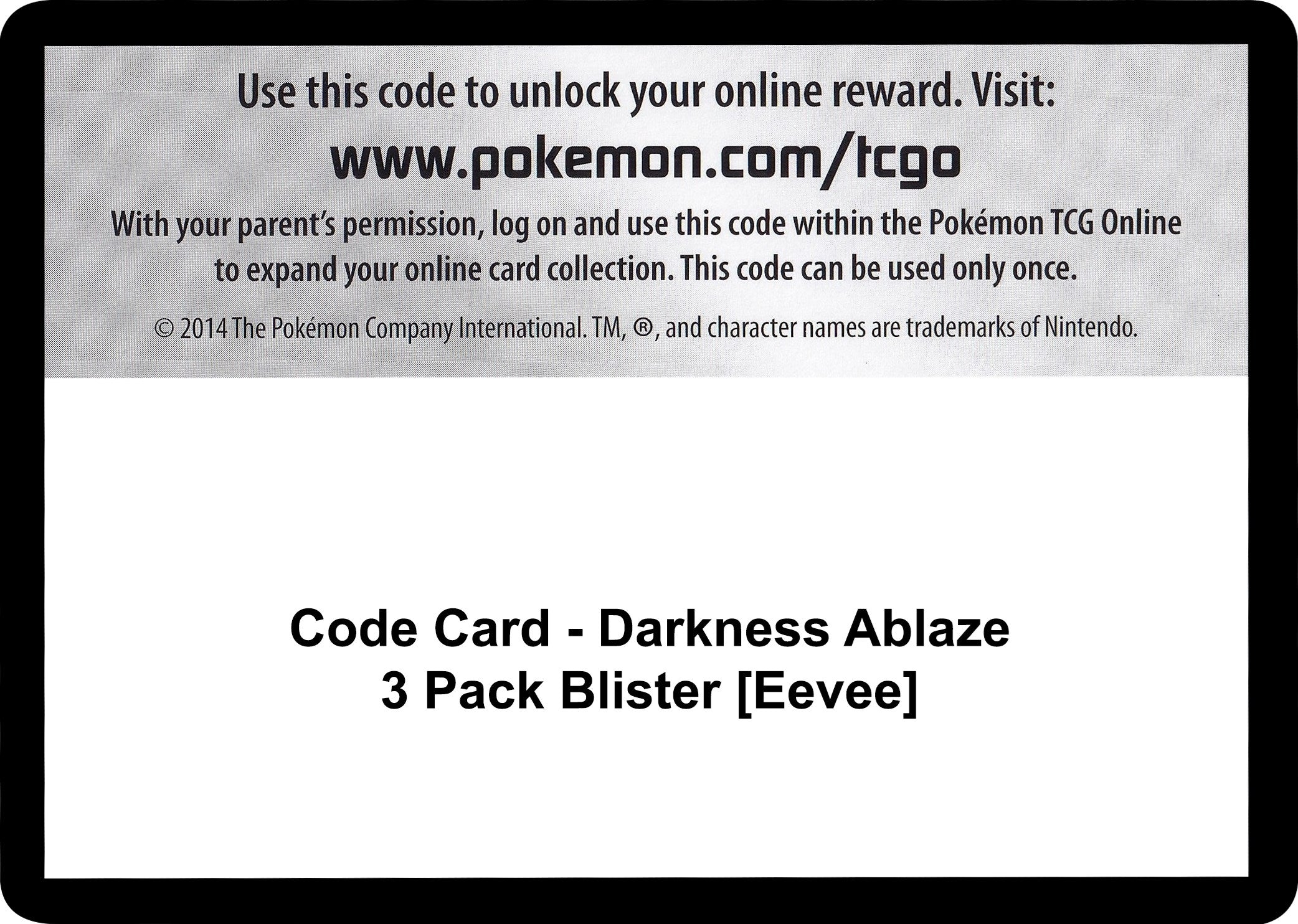 Image for Code Card - Darkness Ablaze 3 Pack Blister [Eevee] (SWSH03: Darkness Ablaze) (SWSH03) - Pokemon