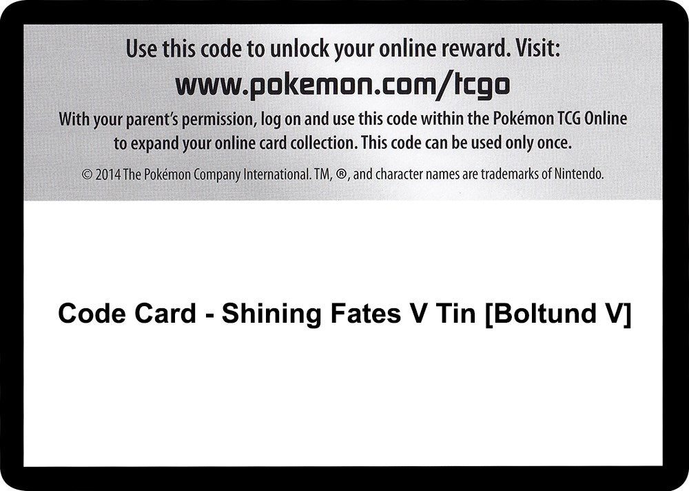 Image for Code Card - Shining Fates V Tin [Boltund V] (Shining Fates) (SHF) - Pokemon