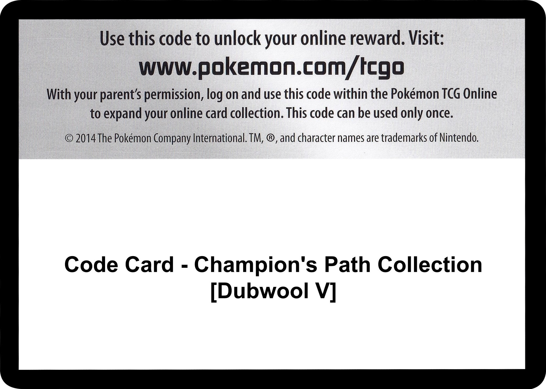 Image for Code Card - Champion's Path Collection [Dubwool V] (Champion's Path) (CHP) - Pokemon
