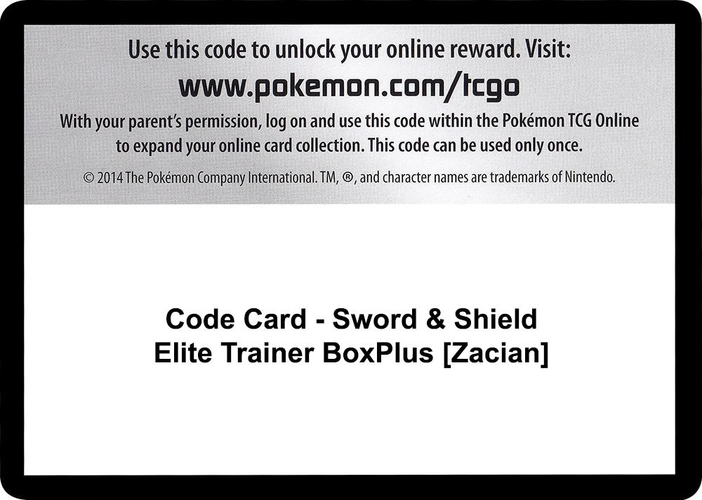 Image for Code Card - Sword & Shield Elite Trainer Box Plus [Zacian] (SWSH04: Vivid Voltage) (SWSH04) - Pokemon