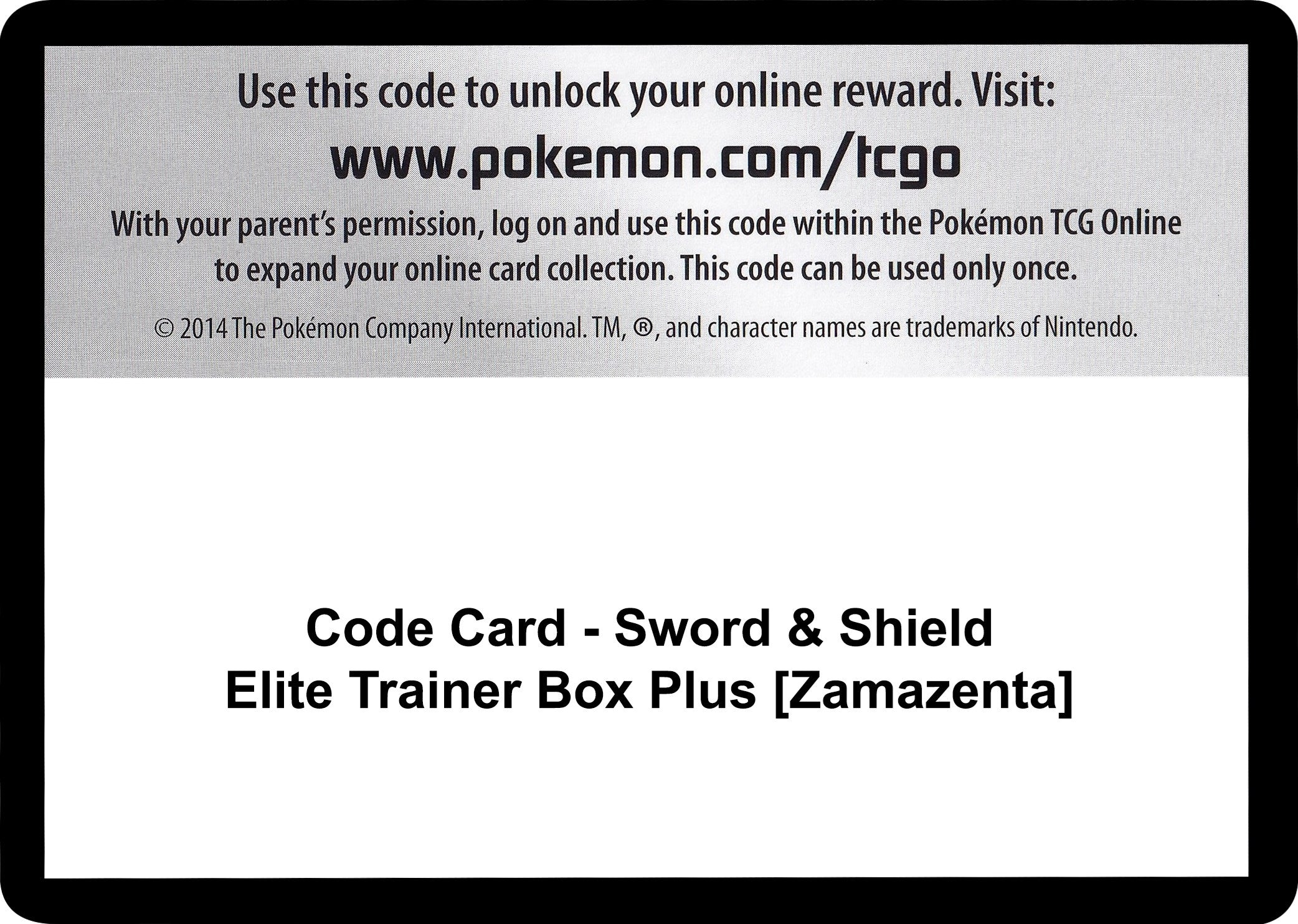 Image for Code Card - Sword & Shield Elite Trainer Box Plus [Zamazenta] (SWSH04: Vivid Voltage) (SWSH04) - Pokemon
