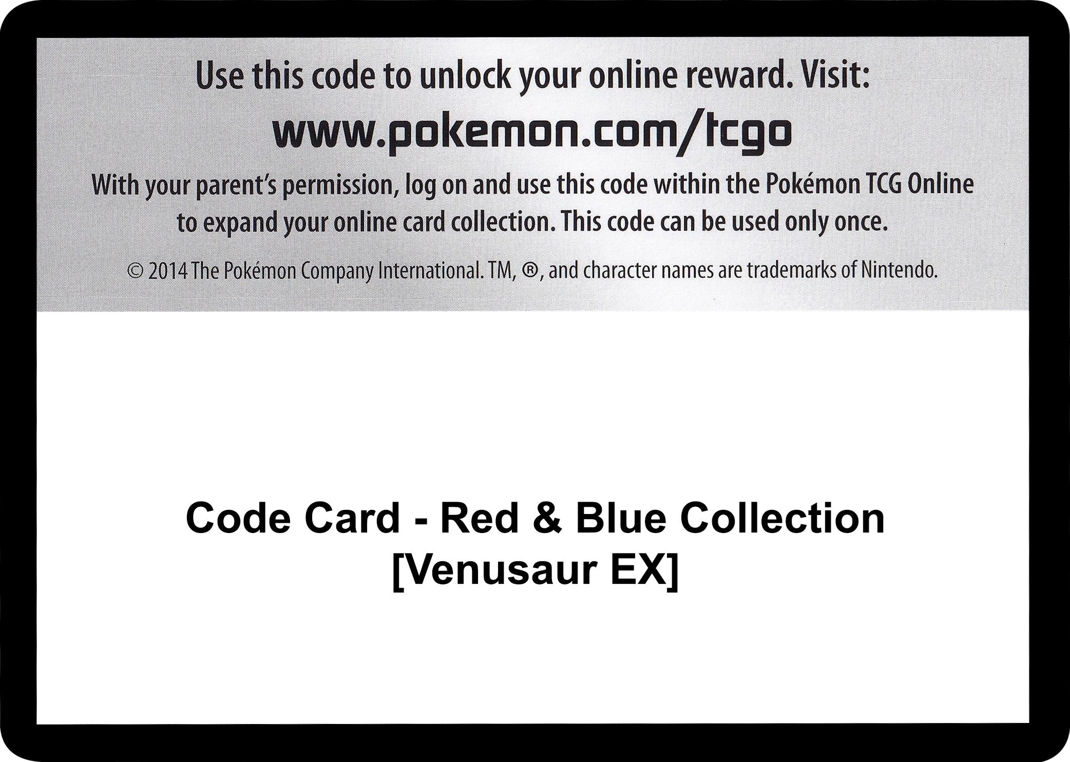 Image for Code Card - Red & Blue Collection [Venusaur EX] (Generations) (GEN) - Pokemon