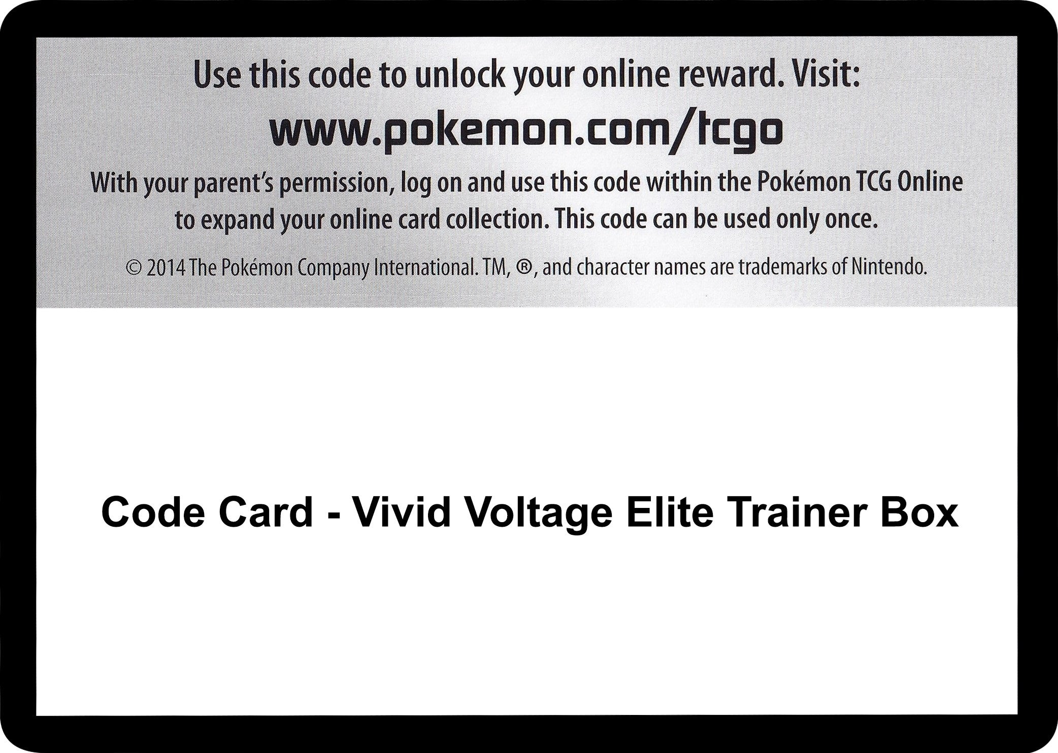 Image for Code Card - Vivid Voltage Elite Trainer Box (SWSH04: Vivid Voltage) (SWSH04) - Pokemon