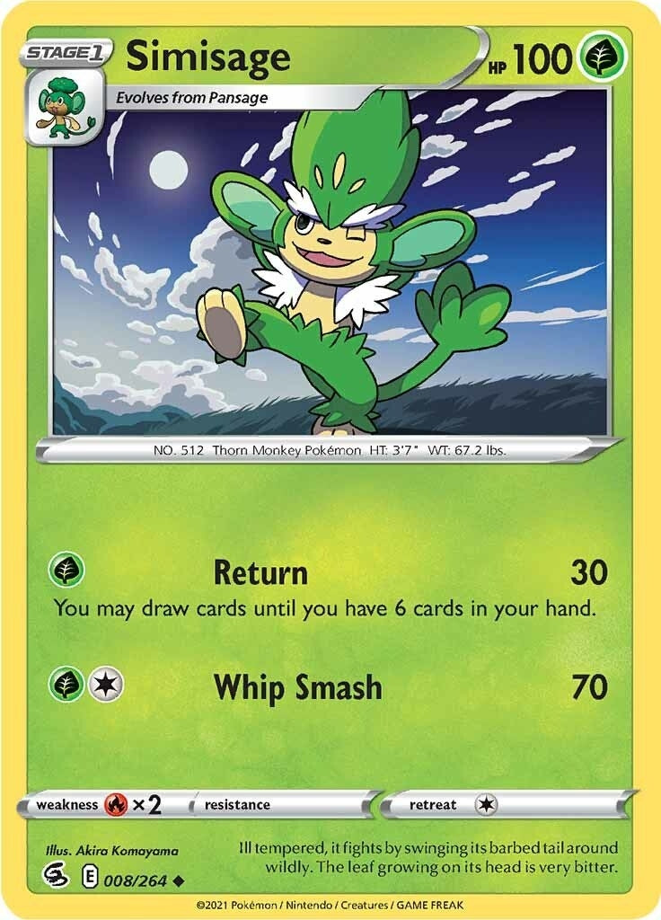 Image for Simisage (008/264) (SWSH08: Fusion Strike) (SWSH08) - Pokemon