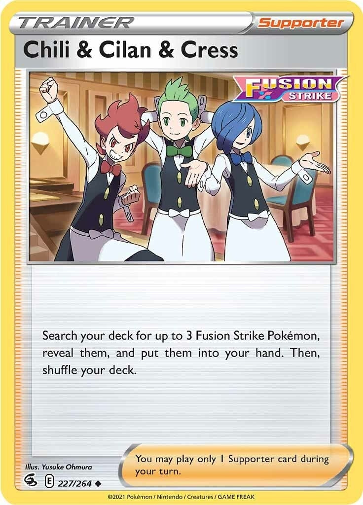 Image for Chili & Cilan & Cress (227/264) (SWSH08: Fusion Strike) (SWSH08) - Pokemon