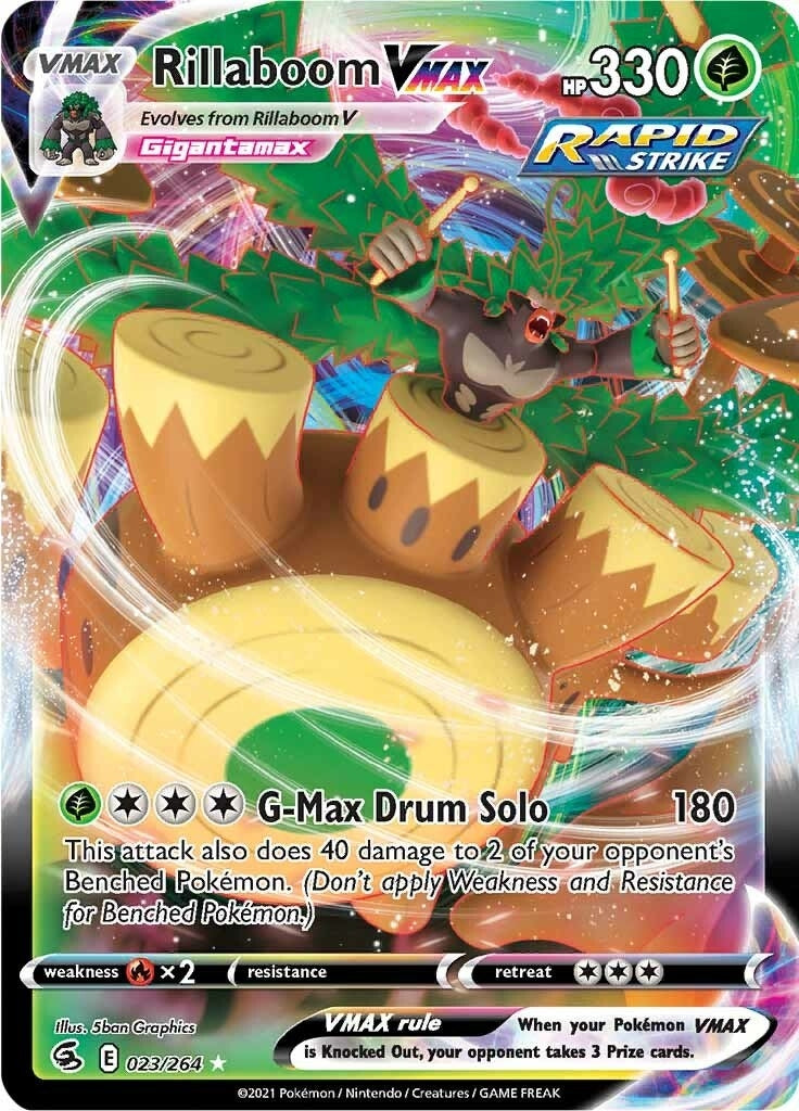 Image for Rillaboom VMAX (023/264) (SWSH08: Fusion Strike) (SWSH08) - Pokemon