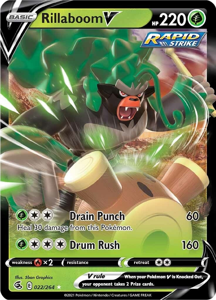 Image for Rillaboom V (022/264) (SWSH08: Fusion Strike) (SWSH08) - Pokemon