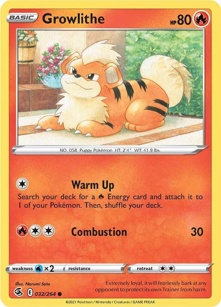Image for Growlithe (032/264) (SWSH08: Fusion Strike) (SWSH08) - Pokemon