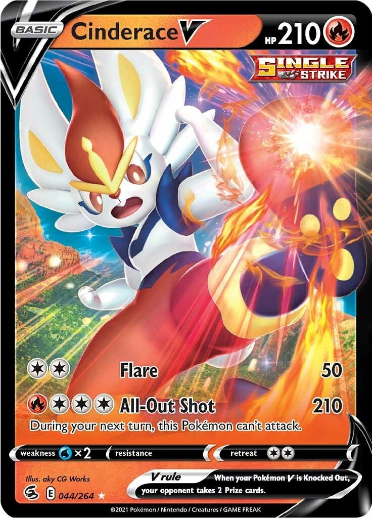 Image for Cinderace V (44) (044/264) (SWSH08: Fusion Strike) (SWSH08) - Pokemon