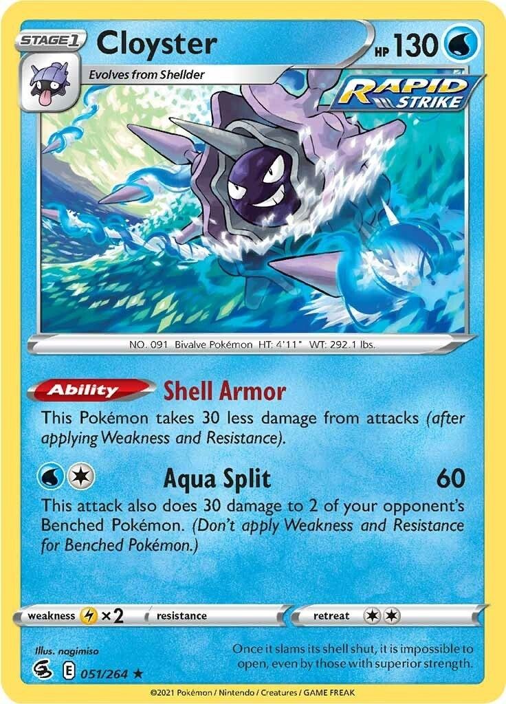 Image for Cloyster (051/264) (SWSH08: Fusion Strike) (SWSH08) - Pokemon