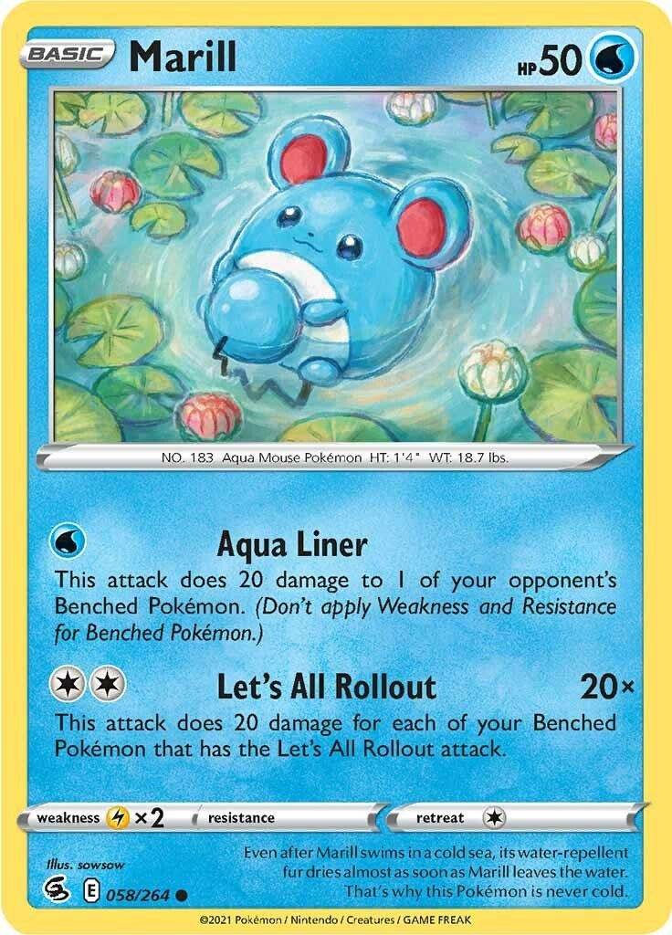 Image for Marill (058/264) (SWSH08: Fusion Strike) (SWSH08) - Pokemon