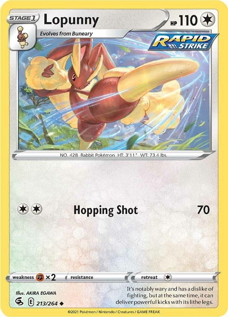 Image for Lopunny (213/264) (SWSH08: Fusion Strike) (SWSH08) - Pokemon