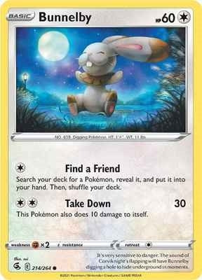 Image for Bunnelby (214/264) (SWSH08: Fusion Strike) (SWSH08) - Pokemon