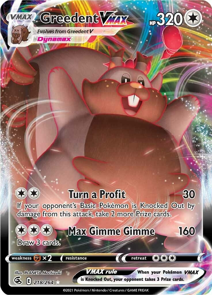 Image for Greedent VMAX (218/264) (SWSH08: Fusion Strike) (SWSH08) - Pokemon