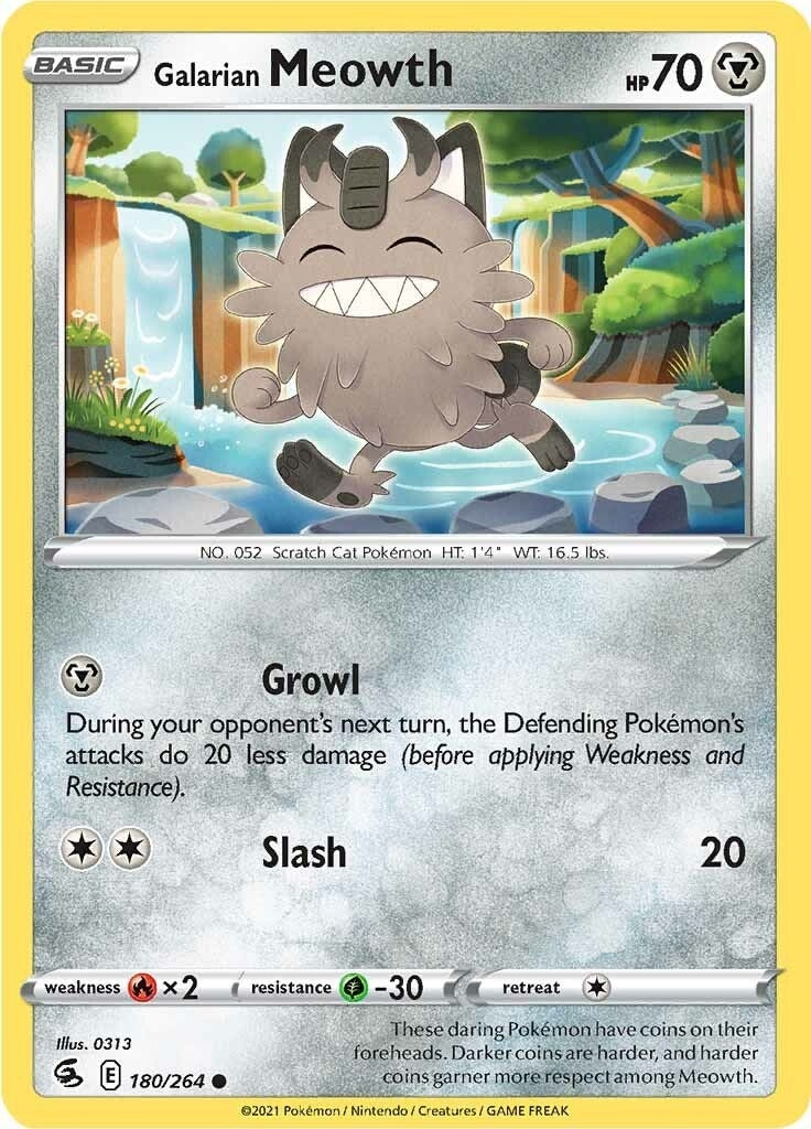 Image for Galarian Meowth (180/264) (SWSH08: Fusion Strike) (SWSH08) - Pokemon