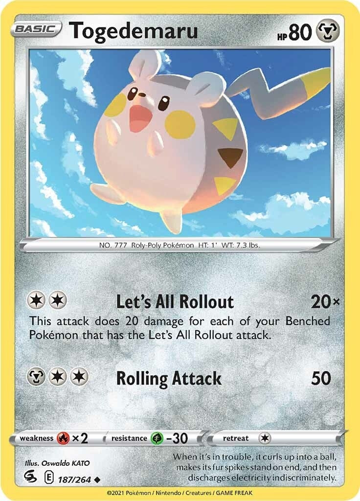 Image for Togedemaru (187/264) (SWSH08: Fusion Strike) (SWSH08) - Pokemon