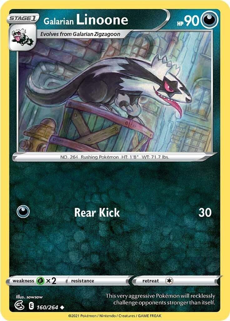 Image for Galarian Linoone (160/264) (SWSH08: Fusion Strike) (SWSH08) - Pokemon