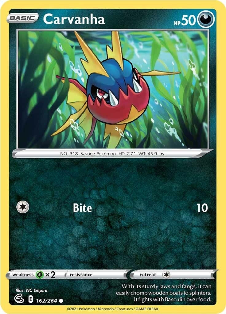 Image for Carvanha (162/264) (SWSH08: Fusion Strike) (SWSH08) - Pokemon