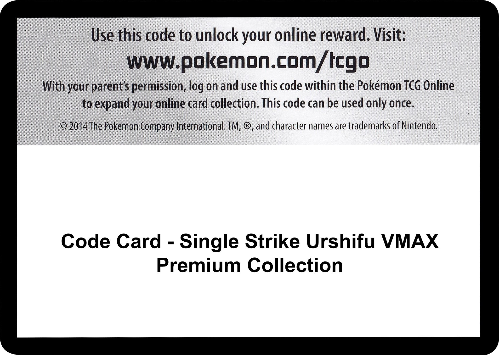Image for Code Card - Single Strike Urshifu VMAX Premium Collection (SWSH08: Fusion Strike) (SWSH08) - Pokemon